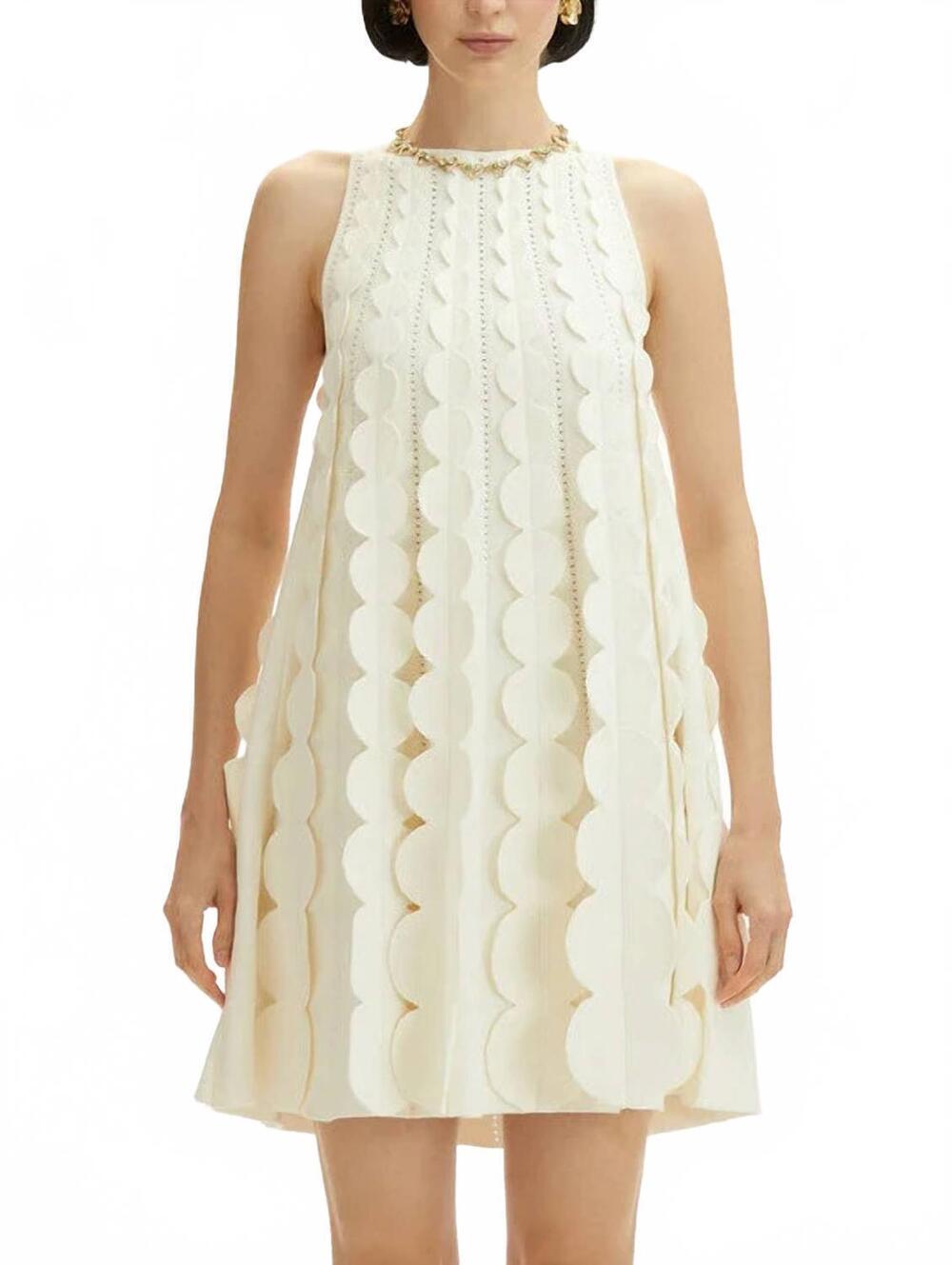 NEW ENGLISH FACTORY raider ruffle dress in white